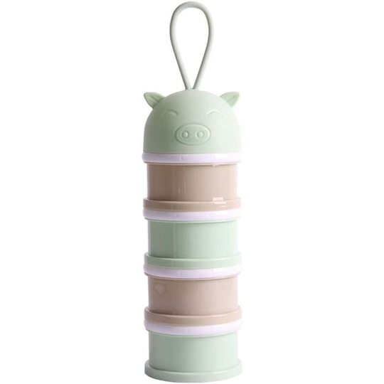 Bearsu - Powdered Milk Dispenser, Baby Feeders Food Box 4 Compartment Stackable Milk Powder Dispenser, Powdered Milk Dispensers, for Powdered Milk,