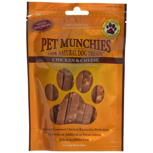 Pet Munchies Chicken Breast with Cheese 100 g, Pack of 8