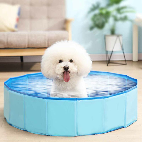 Superseller - Foldable Pet Bath Pool Collapsible Hamster Rabbit Baby Cat Pool Pet Bathing Tub Pool for Small Newborn Baby Pets, blue-20X80cm