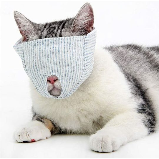 Perle rare Breathable Cat Muzzle, Cotton Cat Retainer Muzzle for Grooming and Nail Trimming Eye Protection Section m