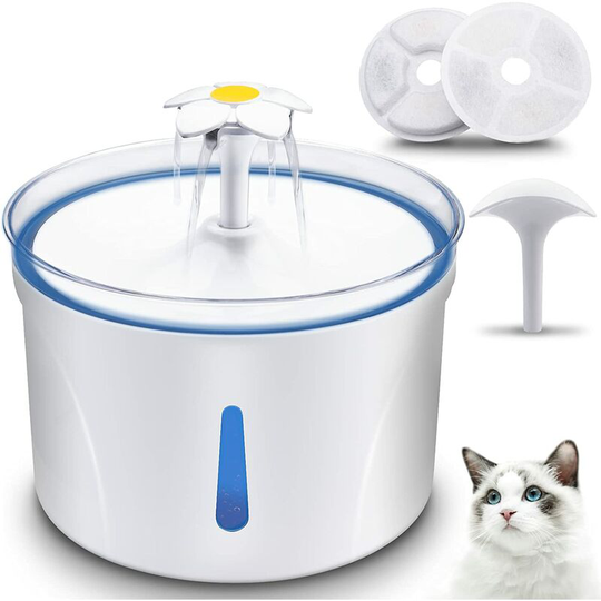 Gift - Silent Cat Water Fountain Cat Water Fountain Dog Cat Fountain with Activated Carbon Filter and led Light