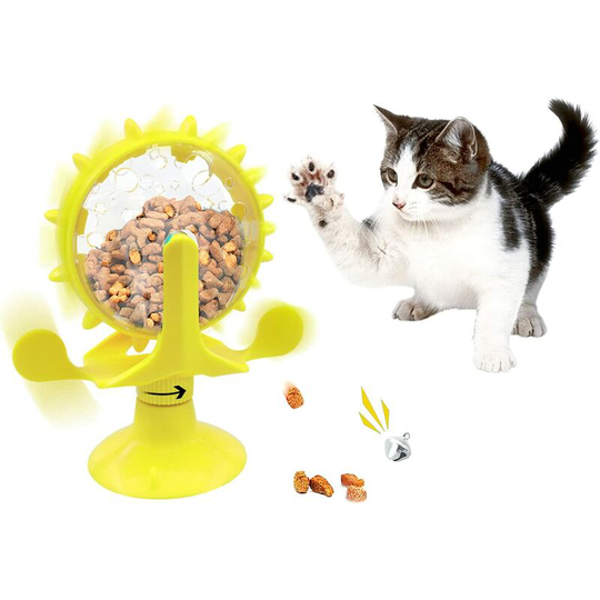 Dog Puzzle Toys, Durable Interactive Dog Toy, Puppy IQ Training Toy and Dog Food Dispenser Toy (Yellow)