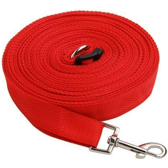 Monly - Dog Lead, 15M Red Extra Long Dog Training Lead for Small, Medium and Small Dogs Ideal for Training Playing Camping or Gardening
