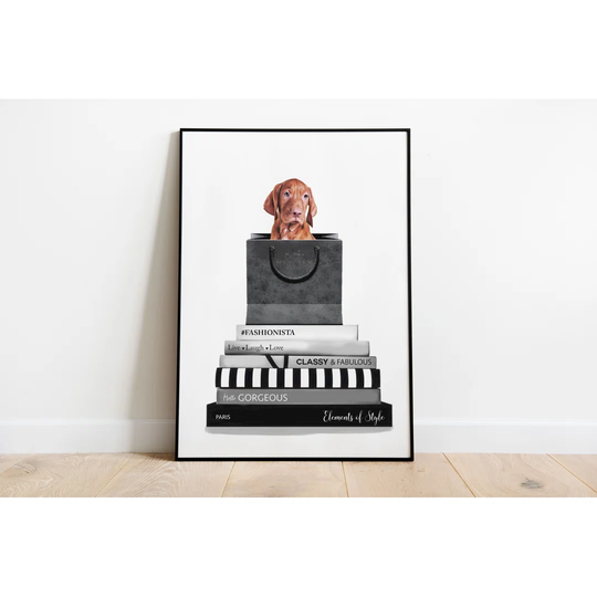 Vizsla Puppy Dog - Floater Frame Graphic Art