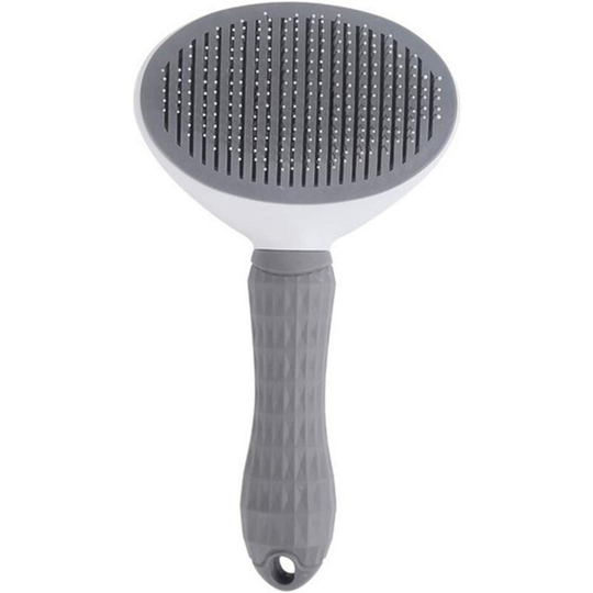 Dog/Cat Brush Self-cleaning Pet Grooming Brush Grooming and Undercoat Removal Pet Brush Remove 95% of Dead Hair(Gray)