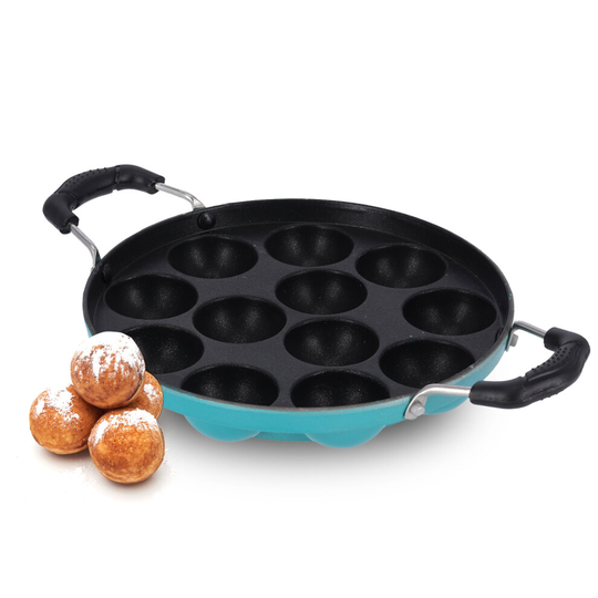 Royalford Non-Stick Aebleskiver Frying Pan/Poffertje Maker Pan 12 Hole