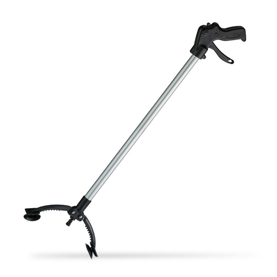 Relaxdays - Grip & Grab Aid, No Bending, Reacher, Picking & Reaching Up, Aluminium, Plastic, 88 cm, Black/Silver