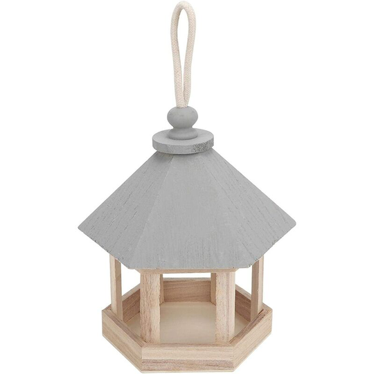 Hanging Birdhouse, Outdoor Wooden Birdhouse Shaped Feeder for Garden
