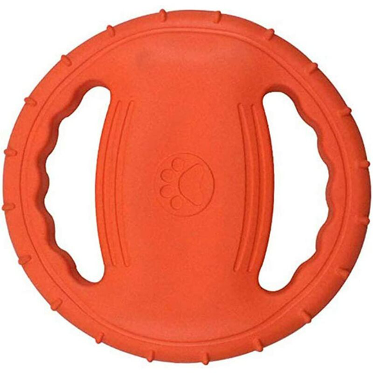 Floating Dog Flying Disc for Outdoor Training and Playing, Rubber Frisbee for Large Dog (Orange)