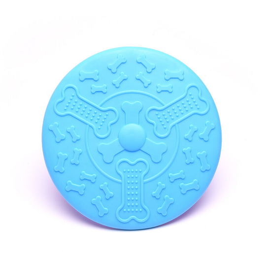 3 Pieces Dog Frisbees, Dog Disc ø 22 cm, Pet Frisbee, Rubber Flying Disc for Games Sport Exercise Activity and Outdoor Play, Blue (m: ø 22 cm)