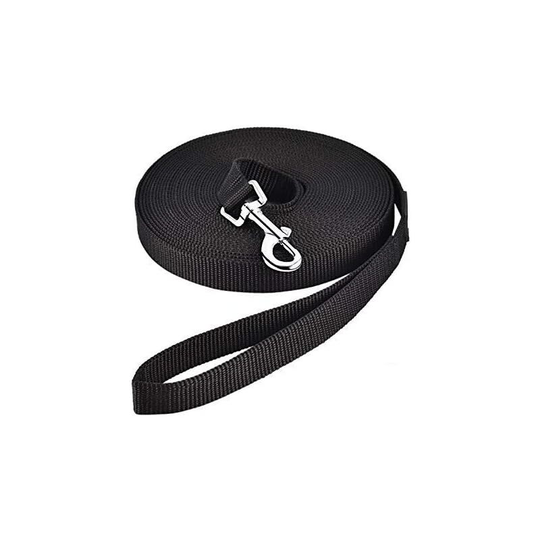 Dog Leash (10m Black), Dog Training Leash with Handle Long Dog Lanyard Hands Free Nylon Strap for Small to Large Dogs Pet Walking Jogging