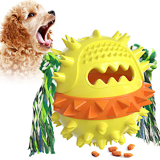 Dog Teeth Brush Stick Dog Toys Chew Massager Rubber Dog Toothbrush Dental Care for Small and Medium Dogs(yellow)
