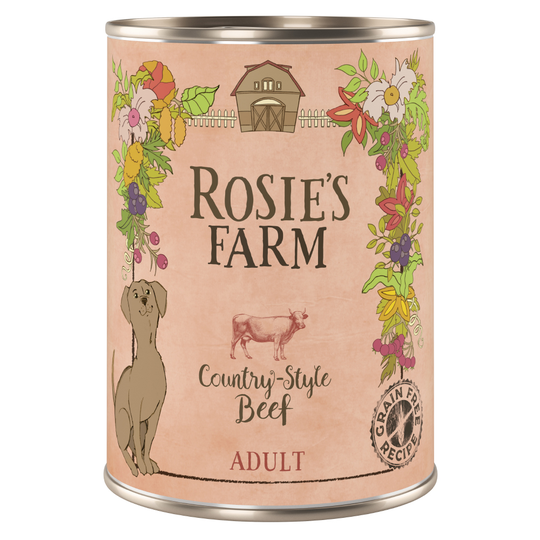 24 x 400g Rosie's Farm Wet Dog Food - Special Price!* - Adult Beef (24 x 400g)