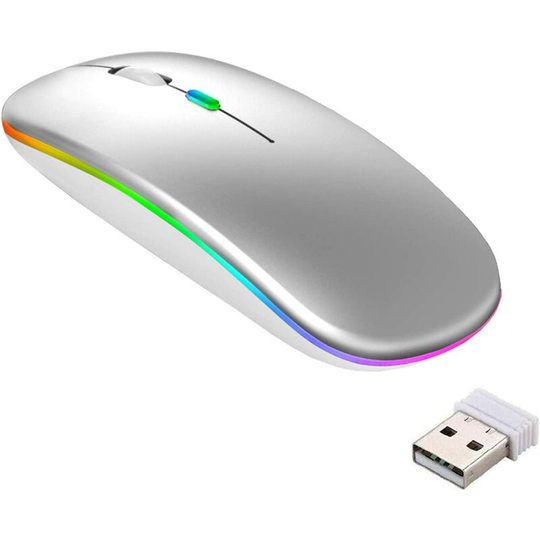 Soekavia - Wireless Mouse,LED Mouse(BT 5.1+2.4G) Rechargeale&Noiseless Bluetooth Mouse,2.4G Wireless Computer Mouse,800/1200/1600 DPI,Computer