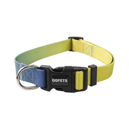 Adjustable Durable Pet Collars for Dogs or Cats, Reflective Dog Collar with Yellow Gradient Size L