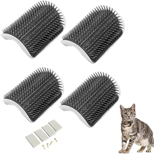 Parts Cat Grooming Angle Brush, Cat Wall Brush, Corner Massage Comb Cat, Cat Self Massage Tool, for Long and Short Fur Cat (Gray)