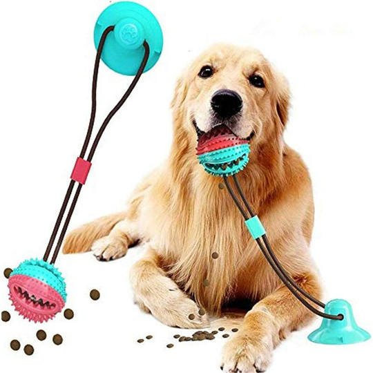 Litzee - Pet Bite Toy Multifunction Pet Molar Bite Toy,Pet Supplies with Suction Cup Teeth Cleaning,Durable Dog Tug Rope Ball Toy with Suction Cup