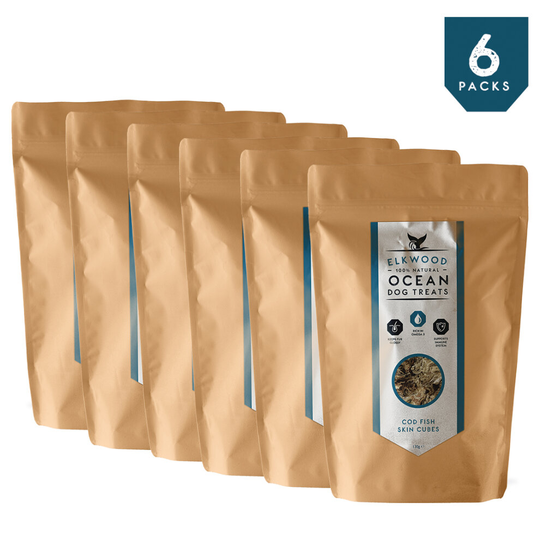 Elkwood Natural Dog Treats Cod Fish Cubes with Omega 3 (6 Pack)