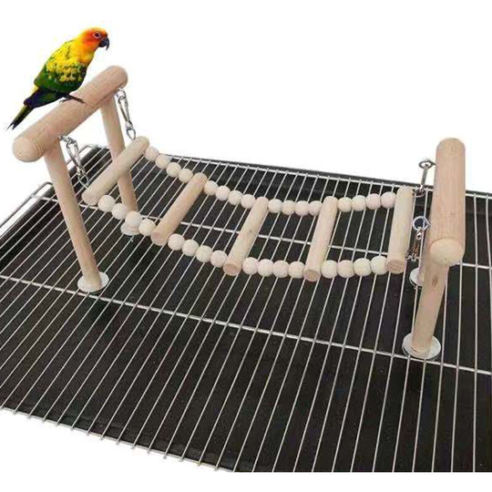 Bird Ladder Parrot Ladder Bird Swing Bridge Toy Parrot Climb Toys Beige