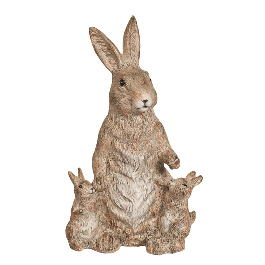 Mother Rabbit & Young Rabbits Colunga Figurine