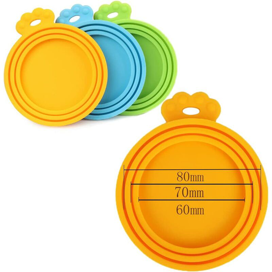Soekavia - 3 Pcs Tin Lids For Cans, Can Lids For Tins Silicone, Tin Covers For Cat Food, Can Covers Pet Food for Food Cans For Dogs and Cats Help
