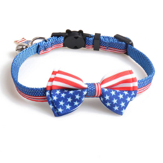 Of July Holiday Dog Collar With Bow Tie,