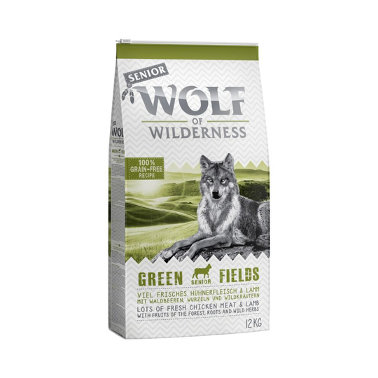 (12kg bag) Senior Dry Dog Food Kibble Complete Green Fields Lamb