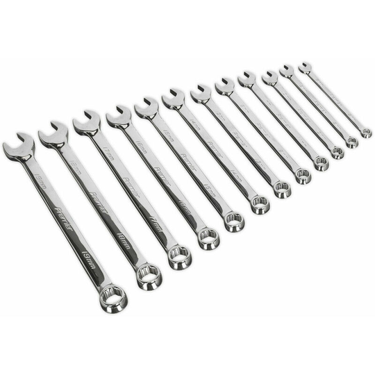 12pc angled / offset Combination Spanner Set - 6 Point Metric Socket Nut Ring