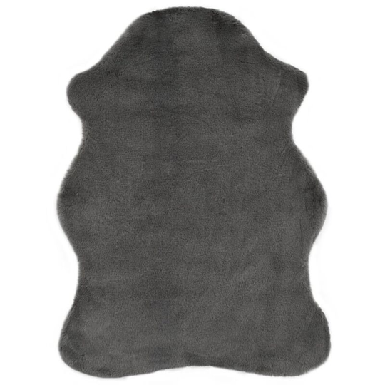 Rug 65x95 cm Faux Rabbit Fur Dark Grey VDTD25405 - Topdeal