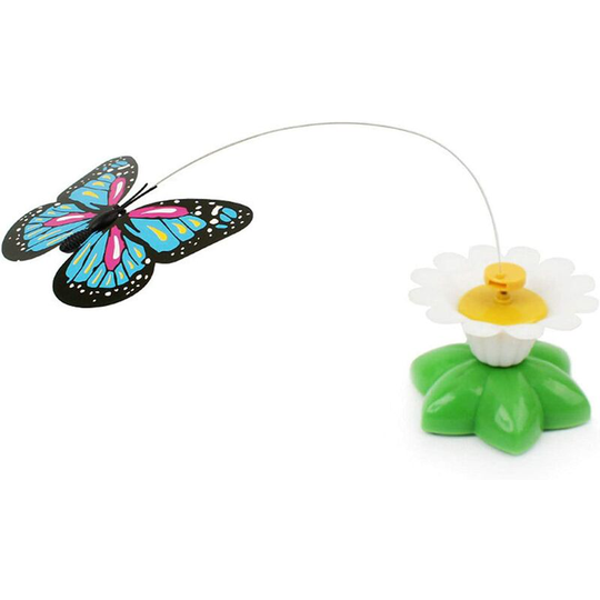 1 piece Funny Interactive Cat Toys, Electric Flying Birds and Butterflies Around Flowers and Cat Toys - Flying Butterflies(Random Butterfly)