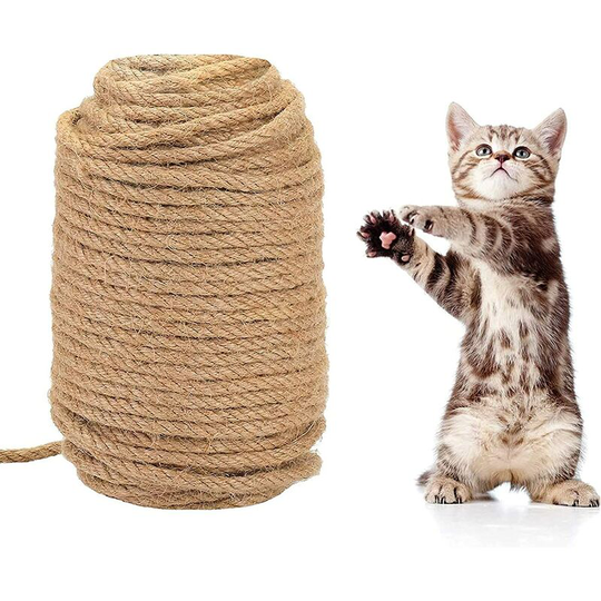 Natural Sisal Rope,50M Sisal Toys,Cat Scratching Post,6mm Thickness,Protect Cats, Grind Claw Toys Crawling Materials