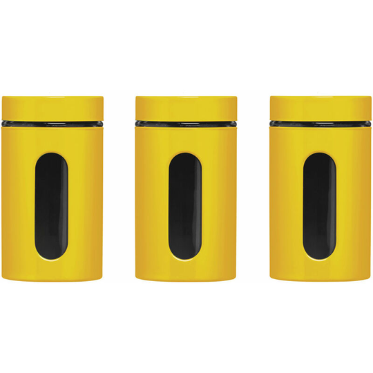 Premier Housewares - Yellow Storage Jars - Set of 3