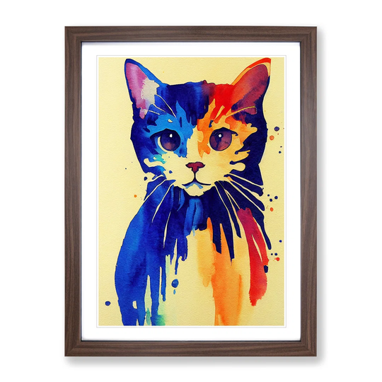 Watercolour Kitten Cat - Picture Frame Painting