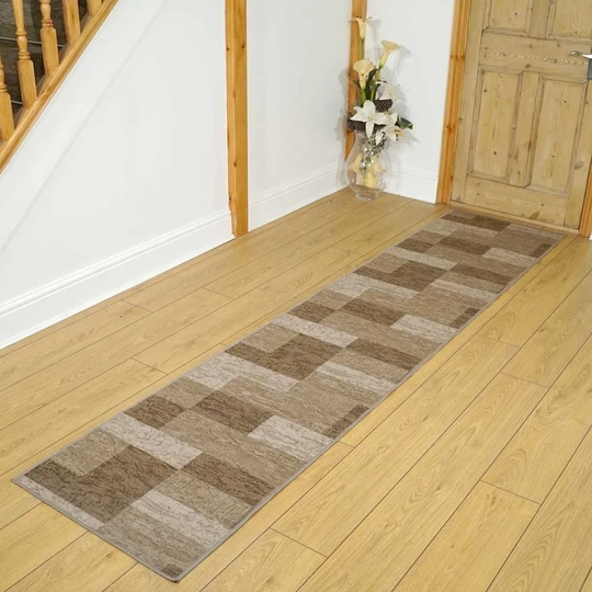 Tunay Icona Looped/Hooked Brown/Beige Rug