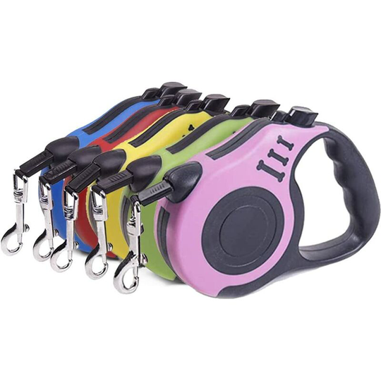 Retractable Pet Walking Leash with Anti-Slip Handle, for Small Medium Dog Cat, 5M, Pink