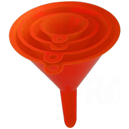 4 Piece Plastic Auto Oil, Gas & Liquid Funnel Set Auto Refueling Tool for Home Kitchen, Red