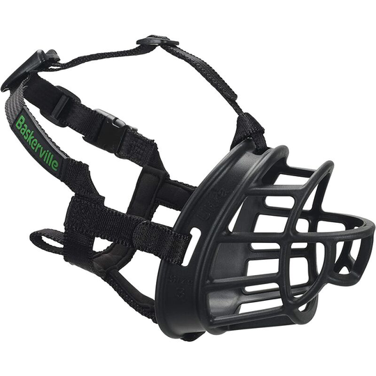 Muzzle for dogs, Black (Black), Size 5 (Length: 11 cm / Width: 35 cm)