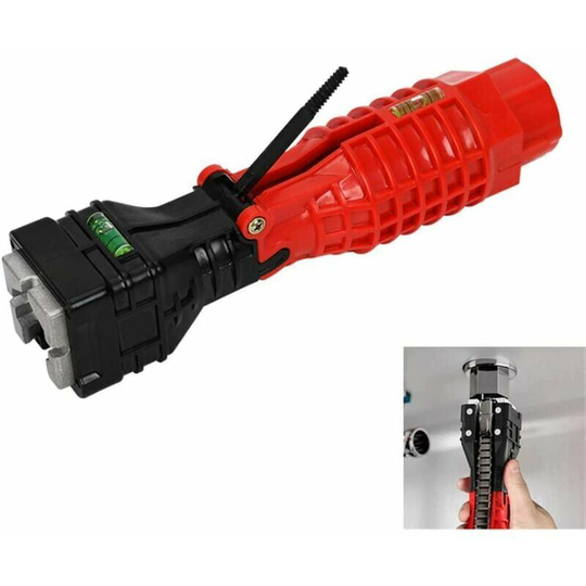 Triumph 18 in 1 Socket Tool Faucet Multifunction Faucet and Sink Installation for Bathroom Kitchen Sink Bowl Toilet Plumbing (Red)