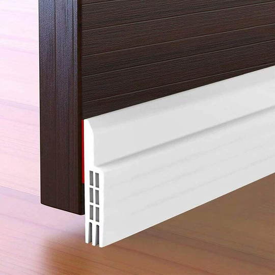 Perle Rare - Door Bottom Caulk, 100 x 5cm Door Bottom Adhesive, Soft Silicone Thermal Sound Insulation White Sealing Strip Anti Noise Dust Stop Cold