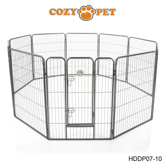 Heavy Duty Cozy Pet Puppy Playpen 1m High 10 Panel Large Run Crate Pen Dog Cage HDDP07-10