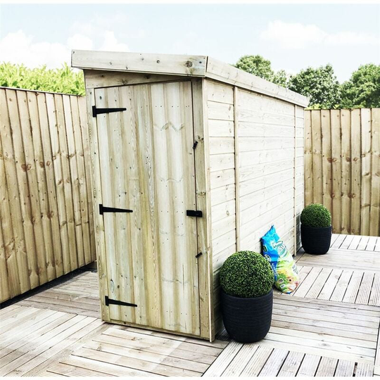 3 x 12 Windowless Pressure Treated Tongue And Groove Pent Shed With Single Door