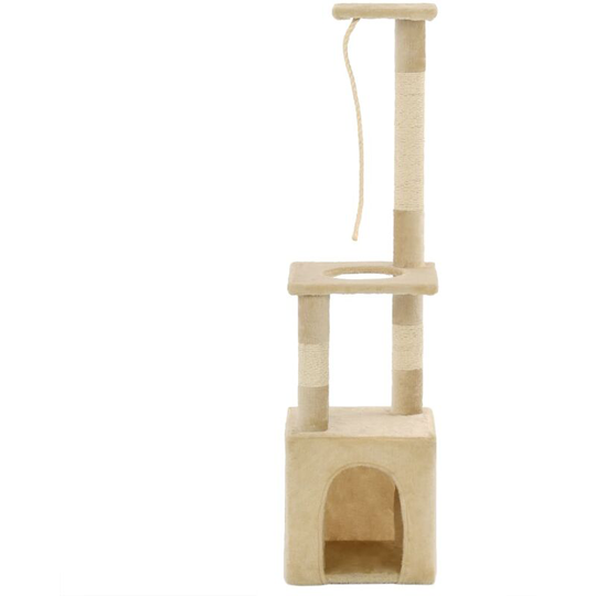 Cat Tree with Sisal Scratching Posts 109 cm Beige Vidaxl Beige