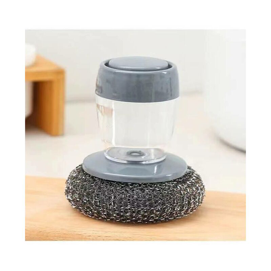2 pieces of metal sponge + pet automatic filling tank for washing gray steel balls