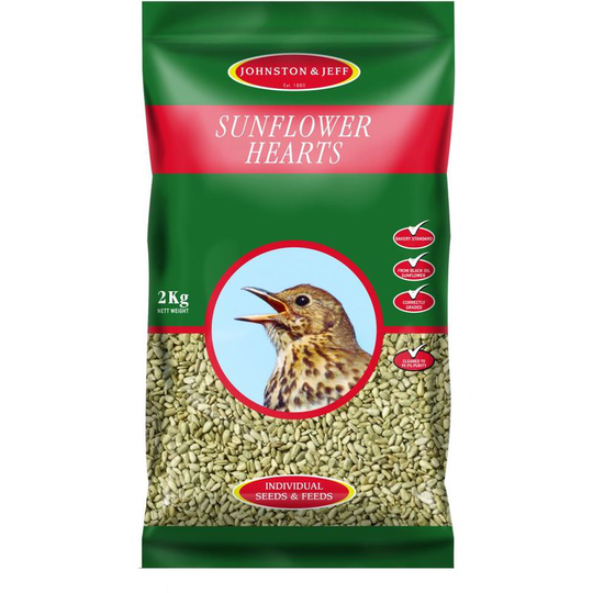 Sunflower Hearts Bird Feed (2kg) (May Vary) - May Vary - Johnston&jeff