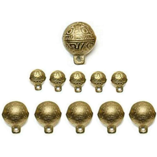 Soekavia - Extra Loud Cat & Dog Bell, 11 Pcs Brass Dog Collar Bell Set Pet Tracker, Retro Style Anti-Lost Location Bell for Cat Dog Collar