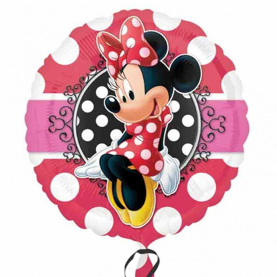 Disney Minnie Mouse Potrait 18 Inch Circular Foil Balloon (One Size) (Pink) - Pink - Anagram