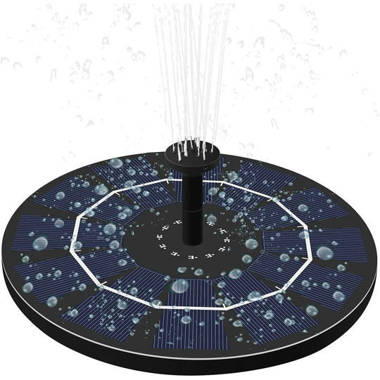 2.5W Solar Water Fountain for Bird Bath, Floating Solar Fountains for Garden Ponds