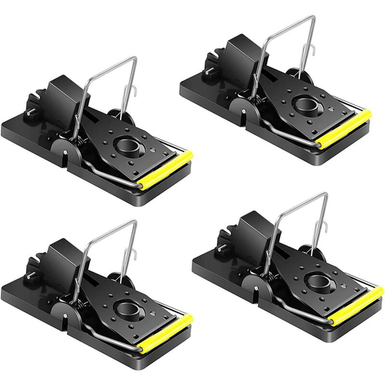 Mouse Trap Rat Trap (Set of 4) for Indoor Kitchen Home Garden, New Powerful Spring Mouse Trap, Safe, Sensitive, Effective, Easy to Use - Rhafayre