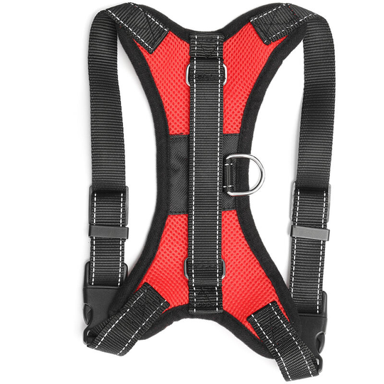 Pet Control Harness Adjustable Dog & Cat Soft Mesh Walk Collar Safety Strap Red m
