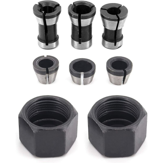 Osqi - 6 Pieces hss Chuck Head, 6mm 6.35mm 8mm Adapter Head Converter for Drills Engraving Machine, for Trimmer Electric Carpentry Router Collet